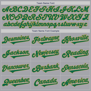 Custom Gray Kelly Green-Old Gold Authentic Two Tone Baseball Jersey