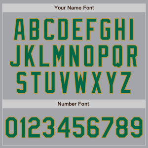 Custom Gray Kelly Green-Old Gold Authentic Two Tone Baseball Jersey