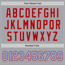 Load image into Gallery viewer, Custom Gray Light Blue-Red Authentic Two Tone Baseball Jersey
