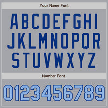 Load image into Gallery viewer, Custom Gray Light Blue-Royal Authentic Two Tone Baseball Jersey
