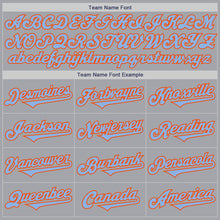 Load image into Gallery viewer, Custom Gray Light Blue-Orange Authentic Two Tone Baseball Jersey
