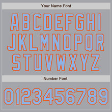 Load image into Gallery viewer, Custom Gray Light Blue-Orange Authentic Two Tone Baseball Jersey
