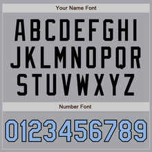 Load image into Gallery viewer, Custom Gray Light Blue-Black Authentic Two Tone Baseball Jersey
