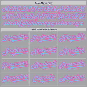 Custom Gray Light Blue-Pink Authentic Two Tone Baseball Jersey