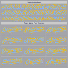Load image into Gallery viewer, Custom Gray Light Blue-Gold Authentic Two Tone Baseball Jersey
