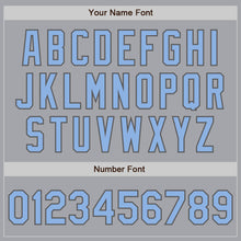 Load image into Gallery viewer, Custom Gray Light Blue-Steel Gray Authentic Two Tone Baseball Jersey
