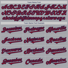 Load image into Gallery viewer, Custom Gray Crimson-Navy Authentic Two Tone Baseball Jersey
