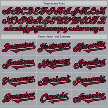 Load image into Gallery viewer, Custom Gray Crimson-Black Authentic Two Tone Baseball Jersey
