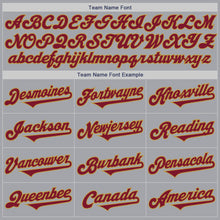 Load image into Gallery viewer, Custom Gray Crimson-Old Gold Authentic Two Tone Baseball Jersey
