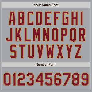 Custom Gray Crimson-Old Gold Authentic Two Tone Baseball Jersey