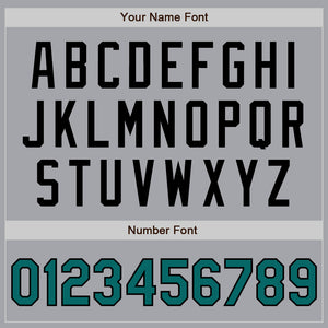 Custom Gray Teal-Black Authentic Two Tone Baseball Jersey