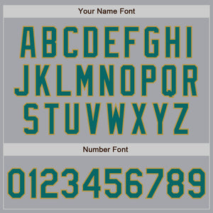 Custom Gray Teal-Old Gold Authentic Two Tone Baseball Jersey