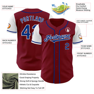 Custom Crimson Royal-White Authentic Two Tone Baseball Jersey