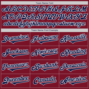 Custom Crimson Navy-White Authentic Two Tone Baseball Jersey