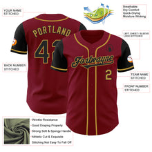 Load image into Gallery viewer, Custom Crimson Black-Old Gold Authentic Two Tone Baseball Jersey
