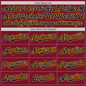 Custom Crimson Navy-Gold Authentic Two Tone Baseball Jersey