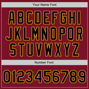 Custom Crimson Black-Gold Authentic Two Tone Baseball Jersey