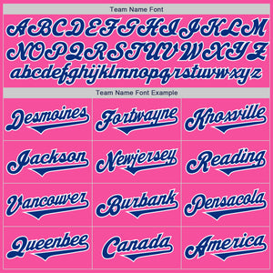 Custom Pink Royal-White Authentic Two Tone Baseball Jersey