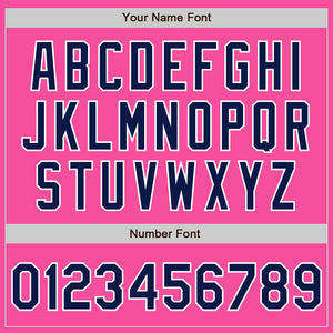 Custom Pink Navy-White Authentic Two Tone Baseball Jersey