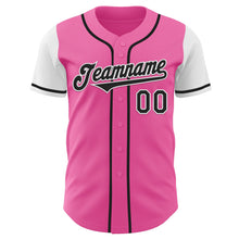 Load image into Gallery viewer, Custom Pink Black-White Authentic Two Tone Baseball Jersey
