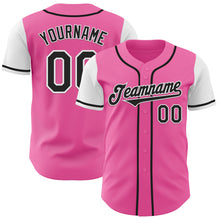 Load image into Gallery viewer, Custom Pink Black-White Authentic Two Tone Baseball Jersey
