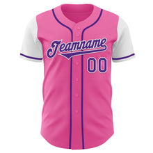Load image into Gallery viewer, Custom Pink Purple-White Authentic Two Tone Baseball Jersey
