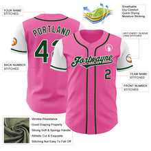 Load image into Gallery viewer, Custom Pink Green-White Authentic Two Tone Baseball Jersey
