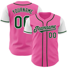 Load image into Gallery viewer, Custom Pink Green-White Authentic Two Tone Baseball Jersey
