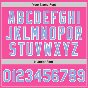 Custom Pink Light Blue-White Authentic Two Tone Baseball Jersey