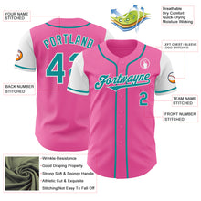 Load image into Gallery viewer, Custom Pink Teal-White Authentic Two Tone Baseball Jersey

