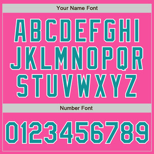 Custom Pink Teal-White Authentic Two Tone Baseball Jersey