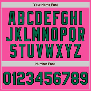 Custom Pink Kelly Green-Black Authentic Two Tone Baseball Jersey