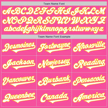 Load image into Gallery viewer, Custom Pink White-Gold Authentic Two Tone Baseball Jersey
