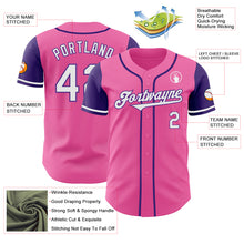 Load image into Gallery viewer, Custom Pink White-Purple Authentic Two Tone Baseball Jersey
