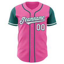 Load image into Gallery viewer, Custom Pink White-Teal Authentic Two Tone Baseball Jersey
