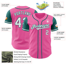 Load image into Gallery viewer, Custom Pink White-Teal Authentic Two Tone Baseball Jersey
