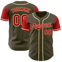 Load image into Gallery viewer, Custom Olive Red-Cream Authentic Two Tone Salute To Service Baseball Jersey
