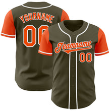 Load image into Gallery viewer, Custom Olive Orange-White Authentic Two Tone Salute To Service Baseball Jersey
