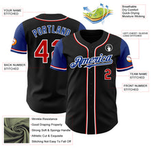 Load image into Gallery viewer, Custom Black Red Royal-White Authentic Two Tone Baseball Jersey
