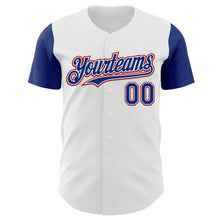 Load image into Gallery viewer, Custom White Royal-Red Authentic Two Tone Baseball Jersey

