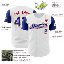 Load image into Gallery viewer, Custom White Royal-Red Authentic Two Tone Baseball Jersey
