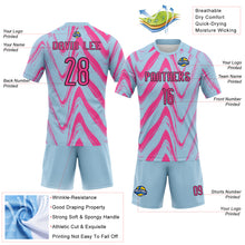 Load image into Gallery viewer, Custom Light Blue Pink-Black Fluid Sublimation Volleyball Uniform Jersey
