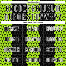 Load image into Gallery viewer, Custom Black Neon Green-White Geometric Shape Sublimation Volleyball Uniform Jersey
