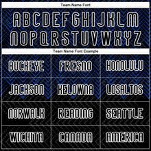 Load image into Gallery viewer, Custom Black Thunder Blue-White Geometric Shape Sublimation Volleyball Uniform Jersey
