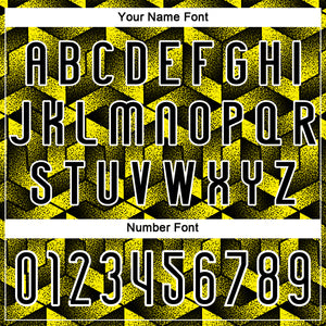 Custom Light Yellow Black-White Geometric Shape Sublimation Volleyball Uniform Jersey