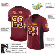 Load image into Gallery viewer, Custom Burgundy Black-Gold Drift Fashion Football Jersey
