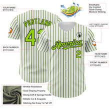 Load image into Gallery viewer, Custom White (Black Neon Green Pinstripe) Neon Green-Black Authentic Baseball Jersey
