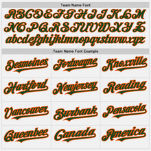 Load image into Gallery viewer, Custom White (Green Orange Pinstripe) Green-Orange Authentic Baseball Jersey
