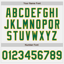 Load image into Gallery viewer, Custom White (Kelly Green Gold Pinstripe) Kelly Green-Gold Authentic Baseball Jersey
