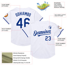 Load image into Gallery viewer, Custom White Royal Mesh Authentic Throwback Baseball Jersey
